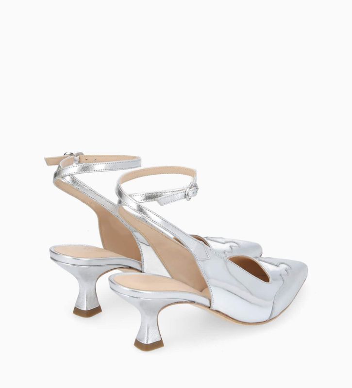 escarpin métallisé argent